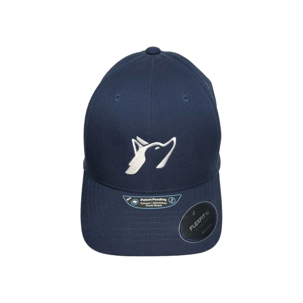 NEW Flexfit NU Balto Dog Baseball Cap Husky Navy Blue Snapback Hat One Size